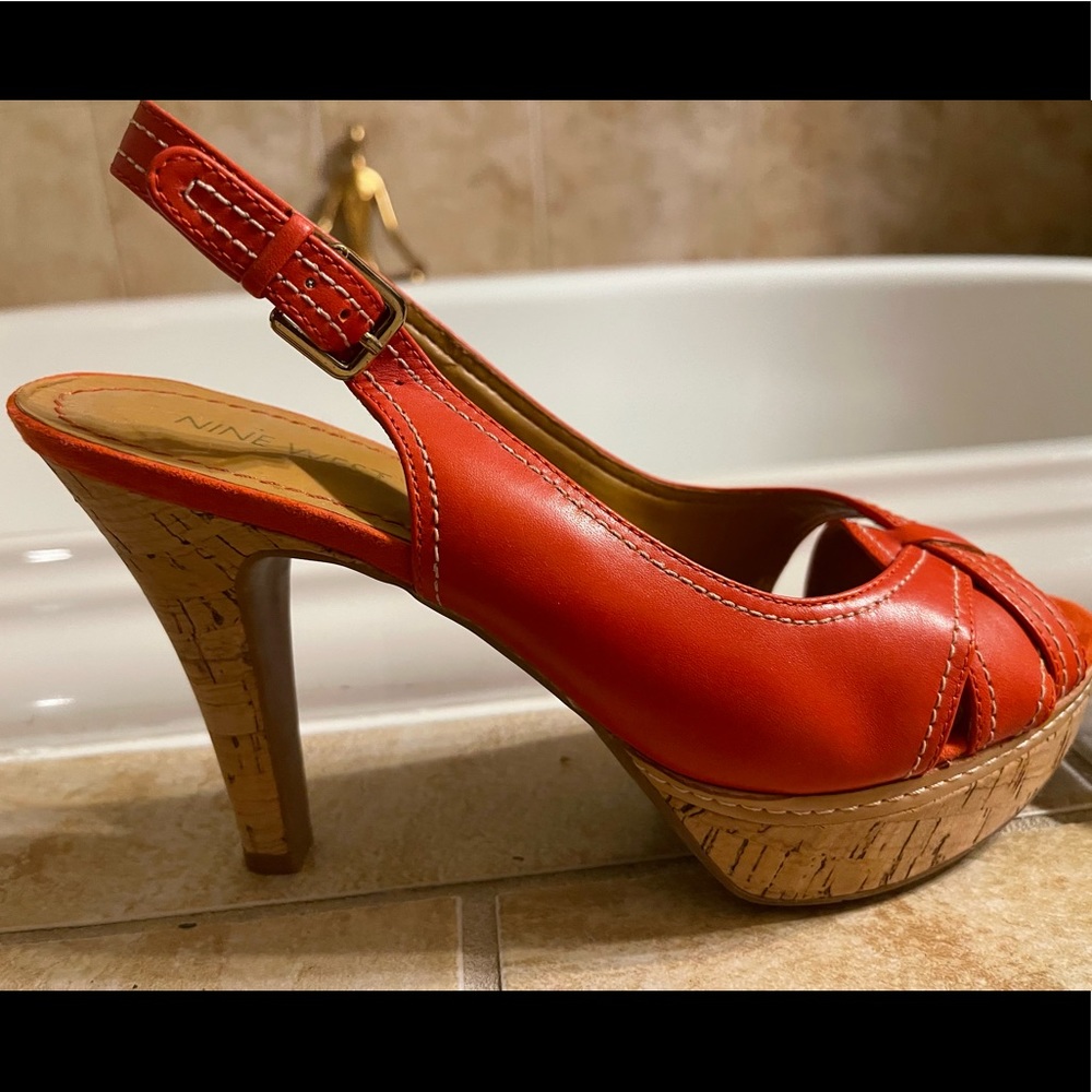 Nine West Burnt Orange Peep Toe